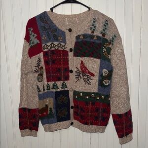 Vintage 90s North Crest Nutcracker Holiday Cardigan Size- Medium